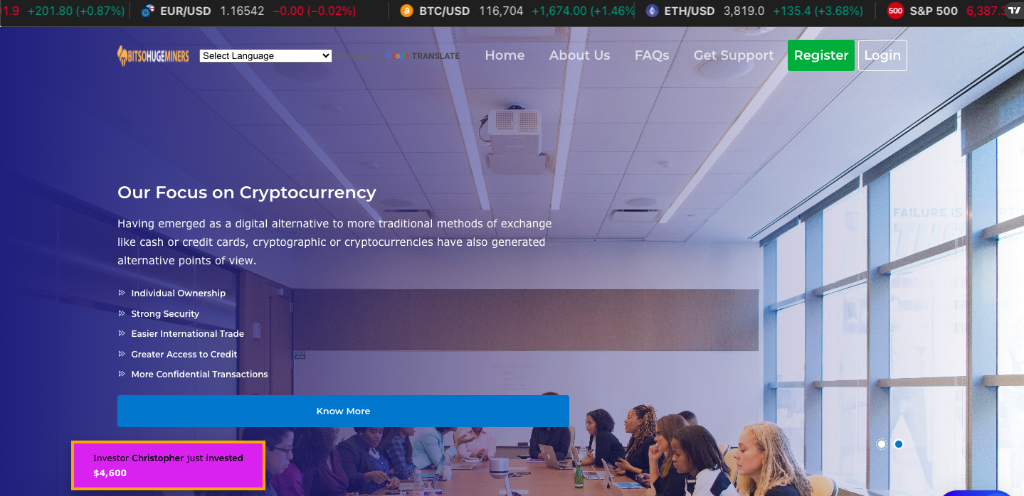 Bitsohugeminers Review - Mining Scam
